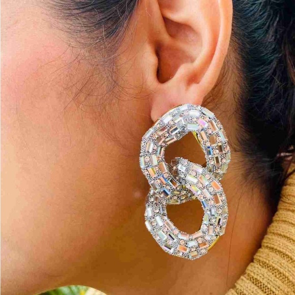 Tasha Two Tier Link Earrings - Picture 8 of 10